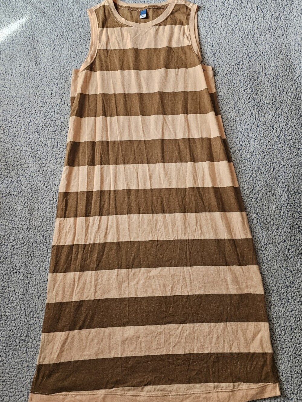 Striped Brown and Pink Maxi Dress